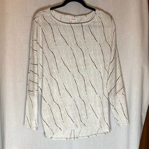 LuLaRoe Cream and Brown Top
